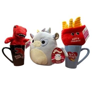 8” Kenny The Dragon SQUISHMALLOW & VALENTINES Plushies with Coffee Mug Bundle